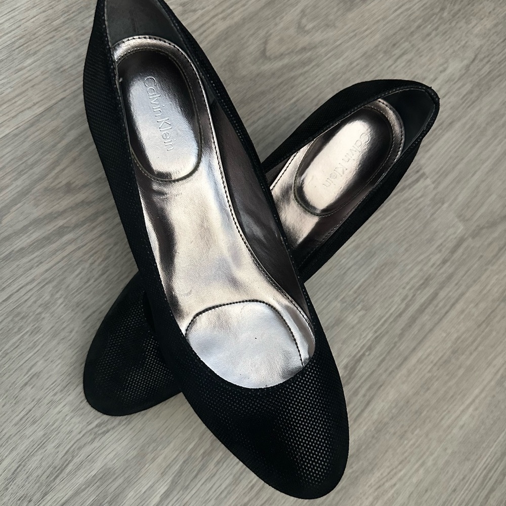 Calvin Klein Black Heels Classic Pointed-Toe Pumps
